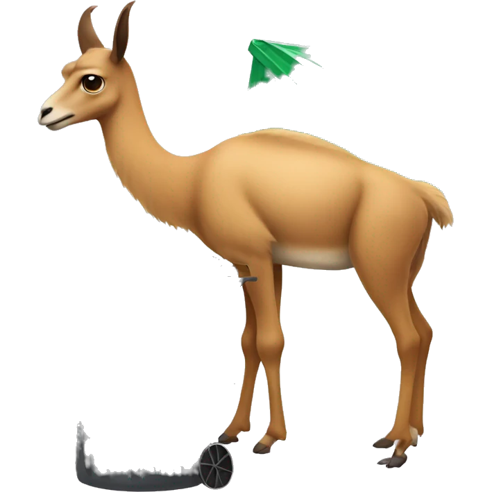 vicuna standing next to a trash bin emoji