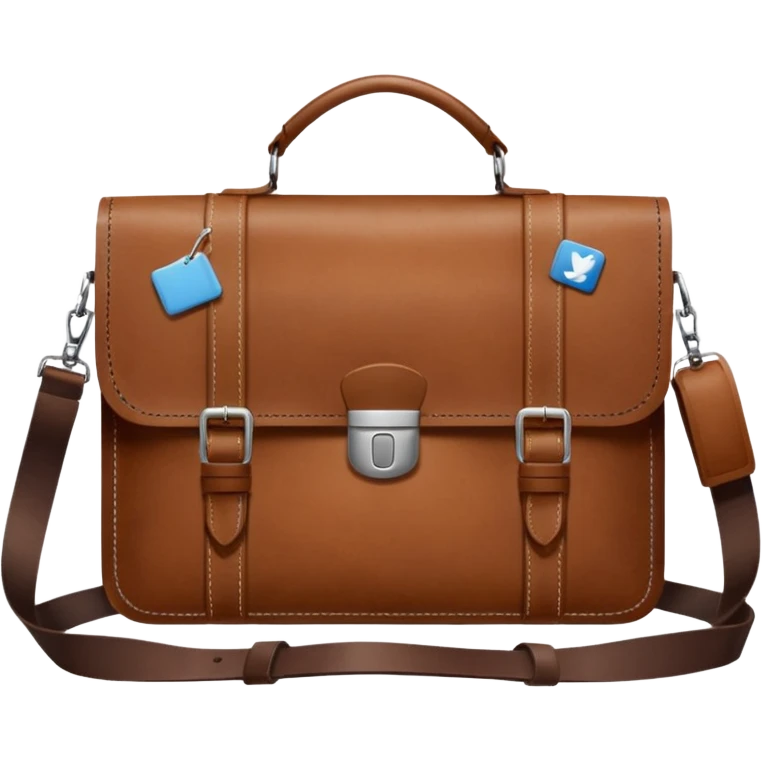 Brown leather work laptop bag emoji