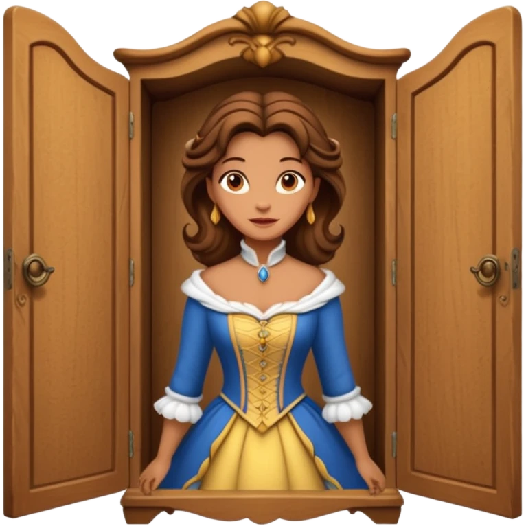 A middle-aged lady character from the fairy tale Beauty and the Beast — she was turned into a wardrobe by magic, while retaining the wardrobe's original form and having an anthropomorphic face. emoji