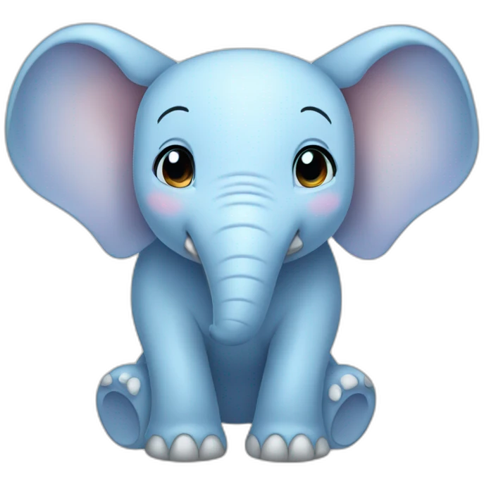 Cute pale blue Elephant emoji