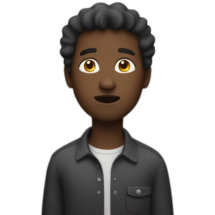 black man shrugging emoji