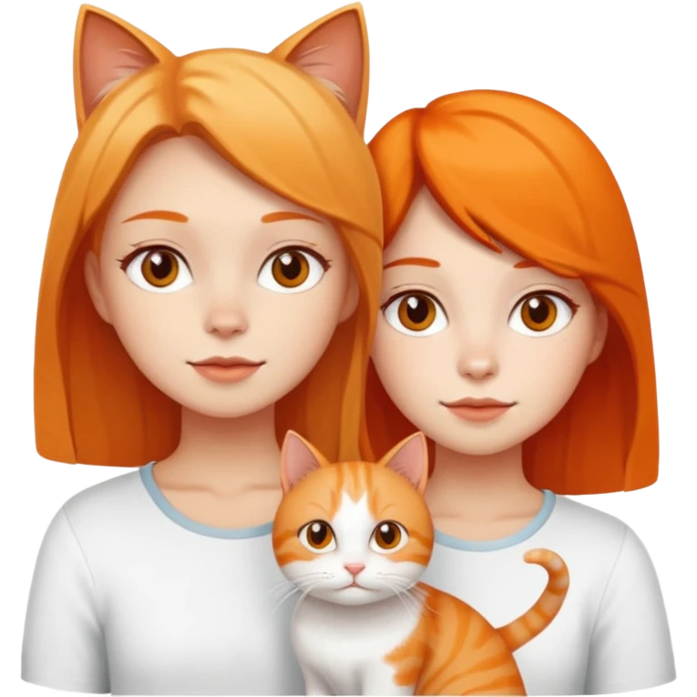 Two stink brainless girls with white and orange cat emoji