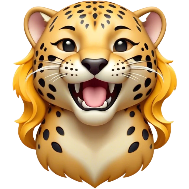 Cinematic Cute Yawning Jaguar Portrait Emoji, Head tilted slightly with a dramatic, wide-open yawn, showcasing a lithe, graceful build with distinctive rosette patterns and sleepy, half-closed eyes, Simplified yet irresistibly adorable features, highly detailed, glowing with a soft, cozy wild glow, high shine, relaxed yet expressive, stylized with a dash of whimsical feline charm, soft glowing outline, capturing the essence of a drowsy yet affectionate guardian that appears ready to stretch out for a nap! emoji