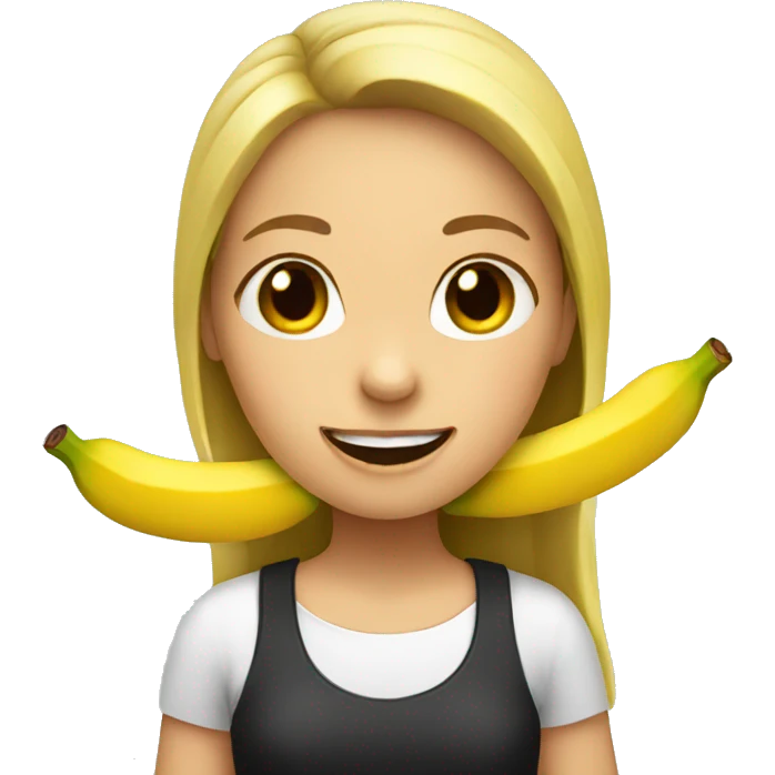 Girl eating banana emoji