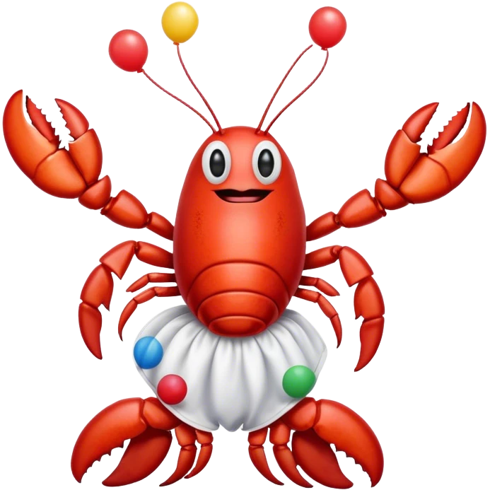A lobster dressed as a clown emoji