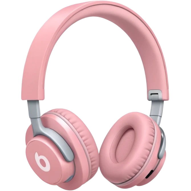 Casque bluetooth Apple rose pastel emoji