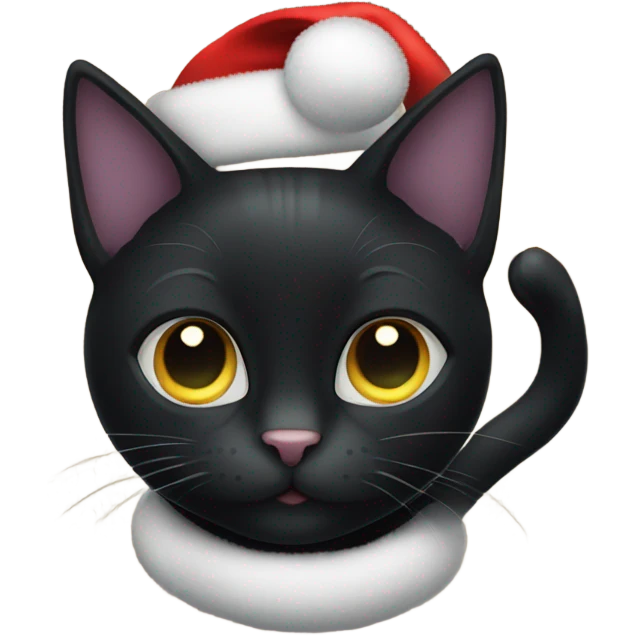 Black cat celebrating Christmas and Hanukkah emoji