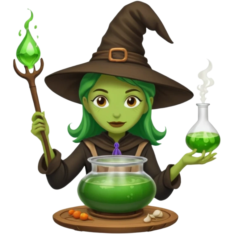 green witch cooking potion emoji