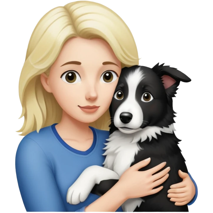 blond-hair-with-blue-eyes-mom-hugging-black-and-white-border-collie emoji