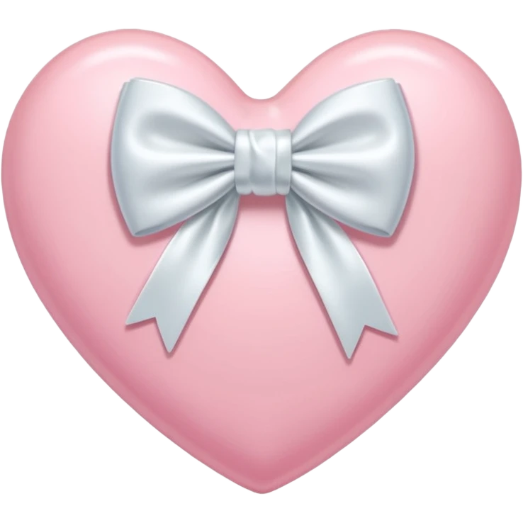 Pastel pink heart with white bow emoji