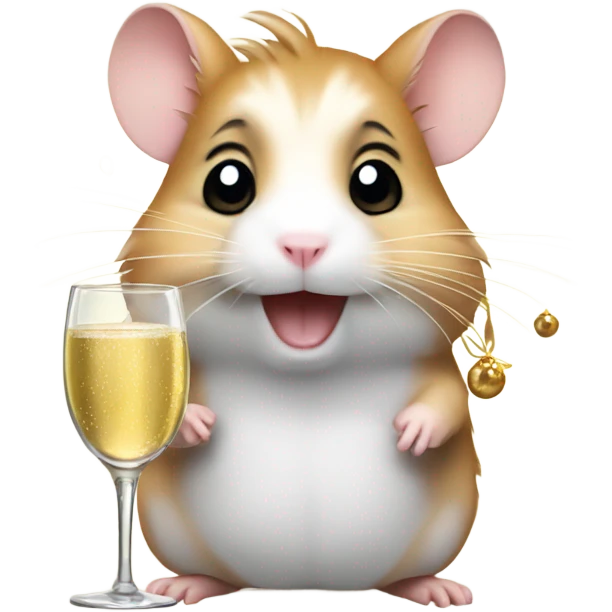 hamster christmas with champagne emoji
