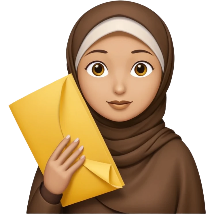 🦃 wearing hijab holding yellow paper emoji