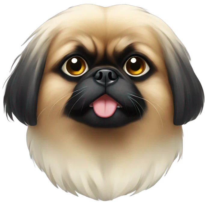 Black pekingese emoji