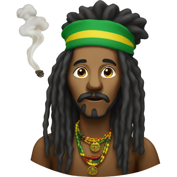 rastafari who is smoking emoji