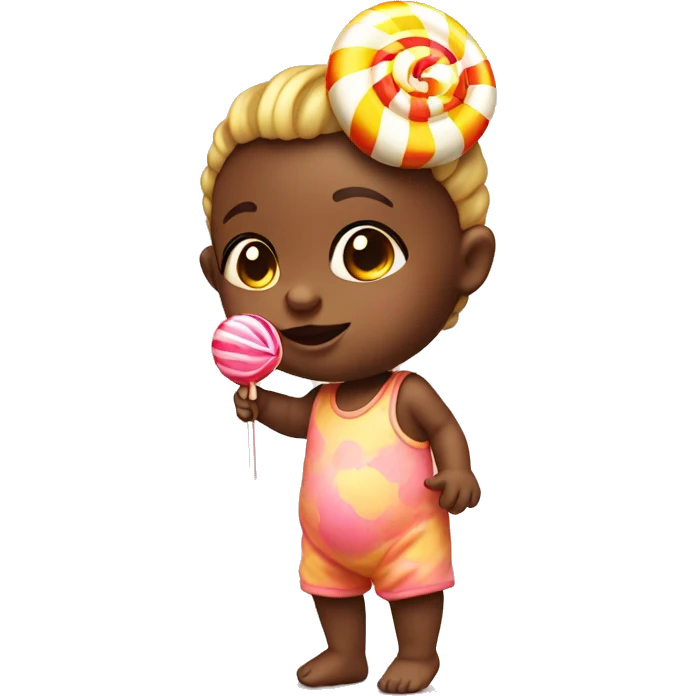 baby with lollypop head emoji