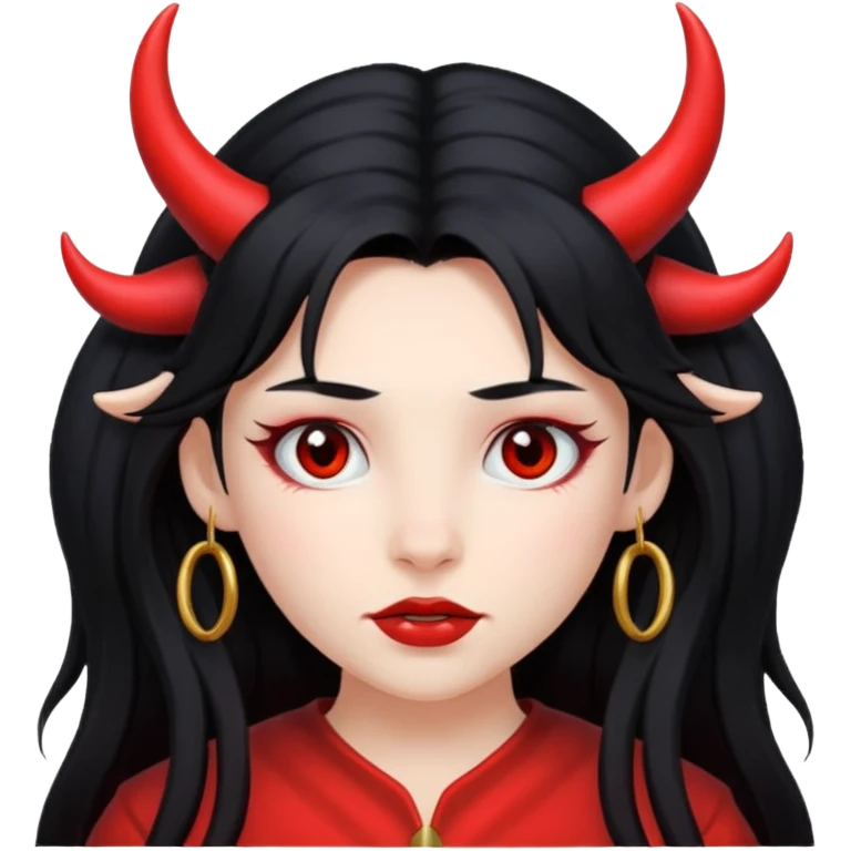 Red Horns on girl emoji