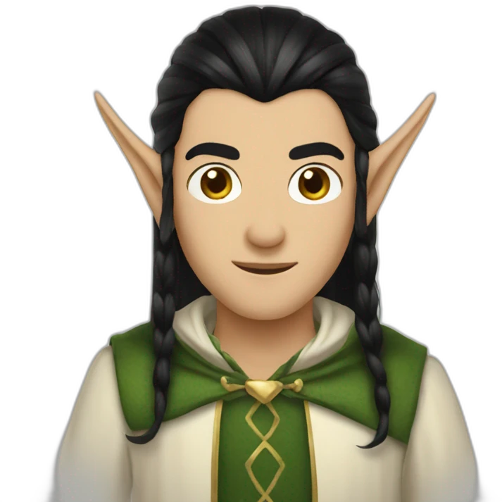Elrond elf black hair emoji
