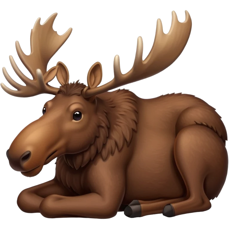 moose lying down, simple, clear emoji