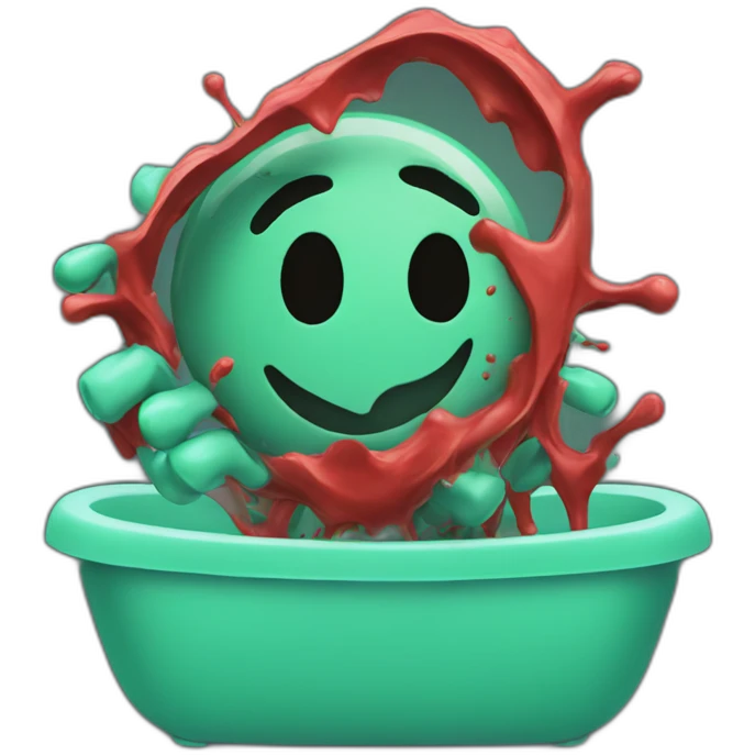 The Vue.js logo beating up the React logo emoji