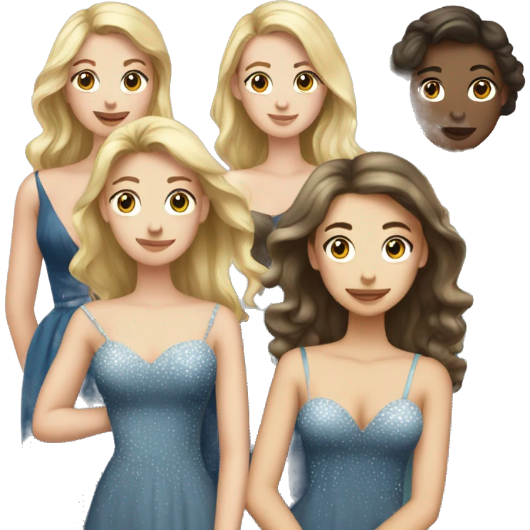 a group of white girls in prom dresses emoji