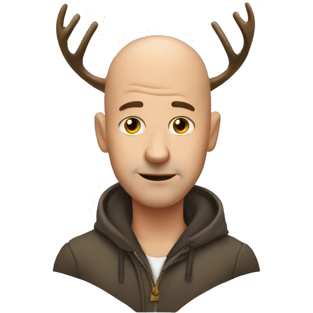 bald mad with a deer emoji