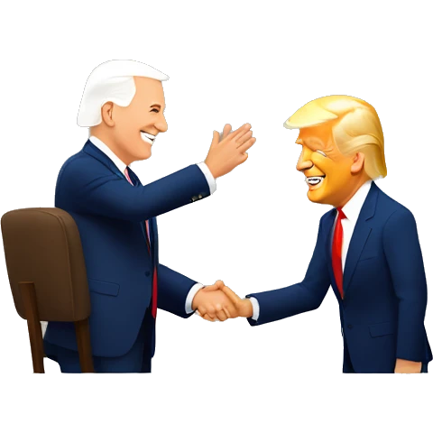 donald trump high fiving joe biden emoji
