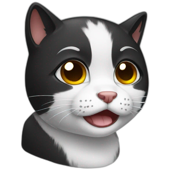 crying black and white cat emoji