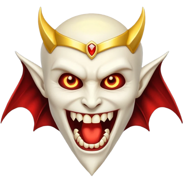 vampire fangs with halo emoji