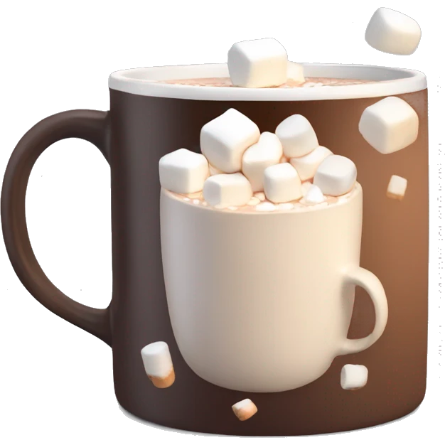 aesthetic hot coco mug with marshmellows emoji