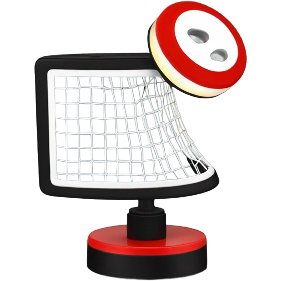 A hockey goal lamp revolving emoji