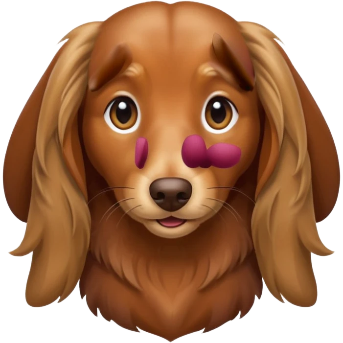 Long hair weiner dog  emoji