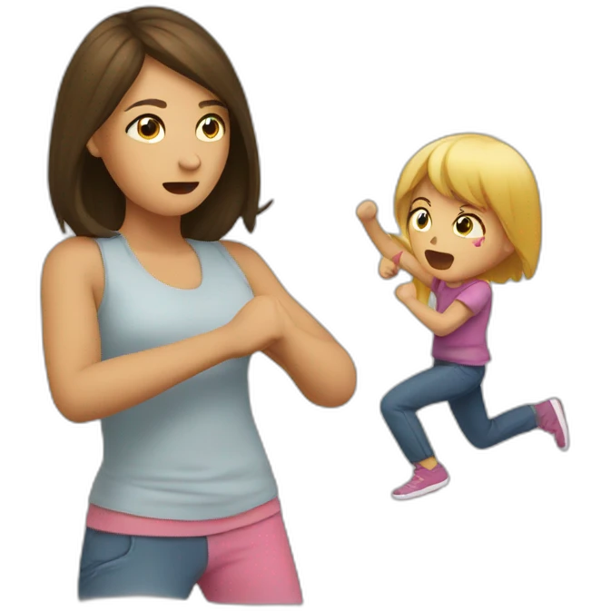 girl fighting with mom emoji