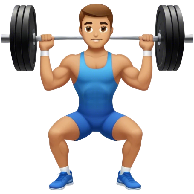 tanned guy clean and jerk exercise emoji