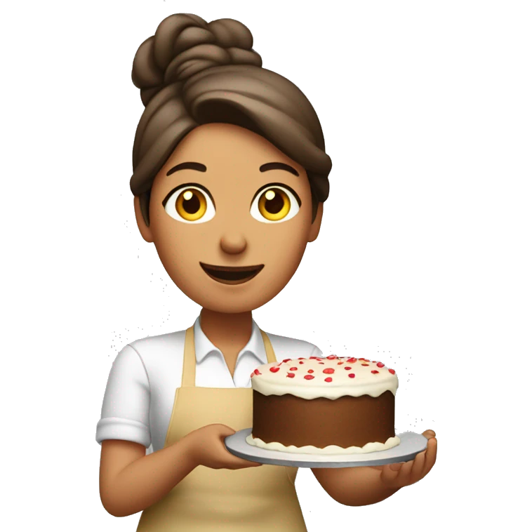 woman baker decorating a cake emoji