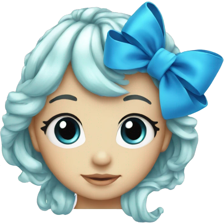 Bow cute blue  emoji