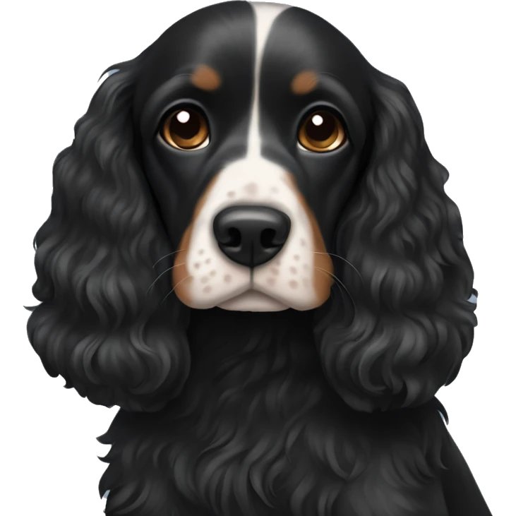 black hair hugging cocker spaniel  emoji