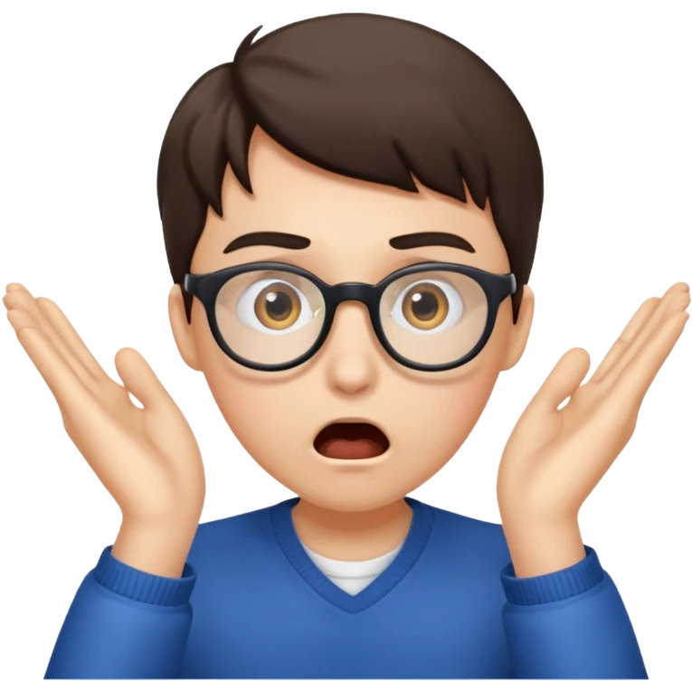 Shocked emoji taking off glasses emoji
