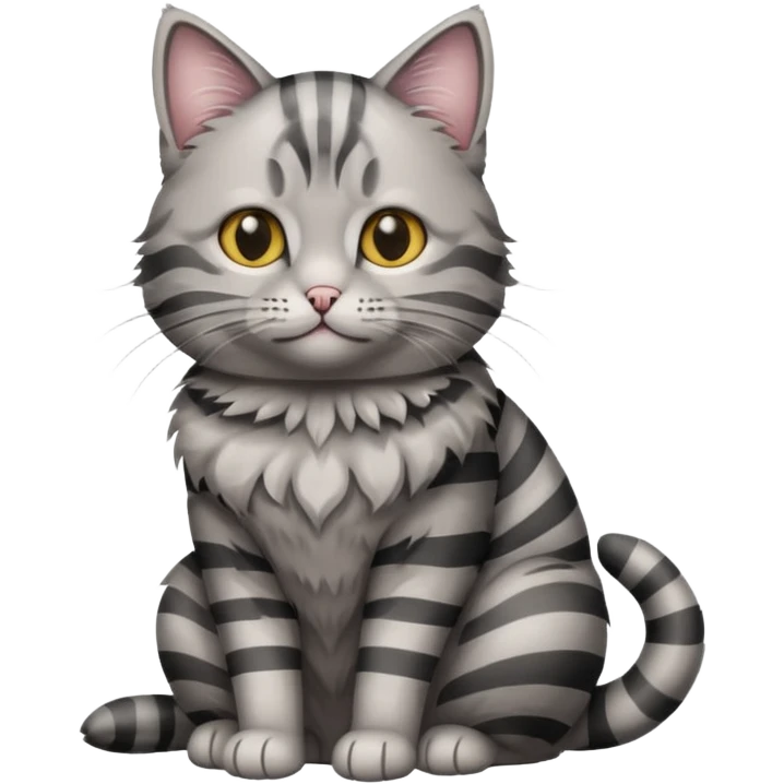 A grey striped cat emoji