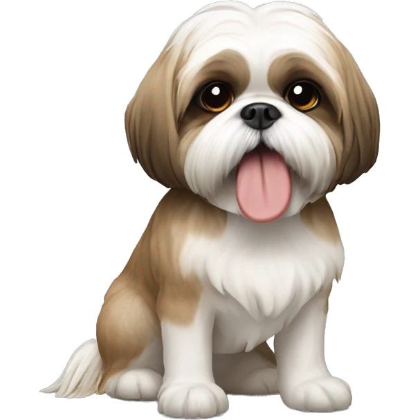 Shih tzu eating chicken   emoji