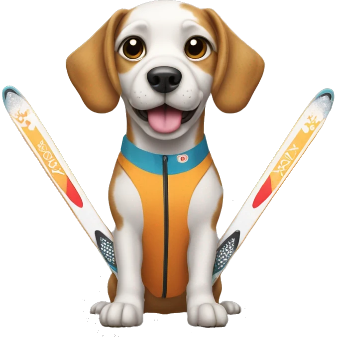 Dog wearing skis  emoji