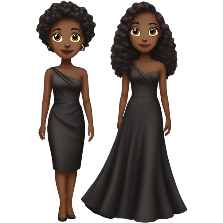 brown skin black  girl in elegant dress emoji