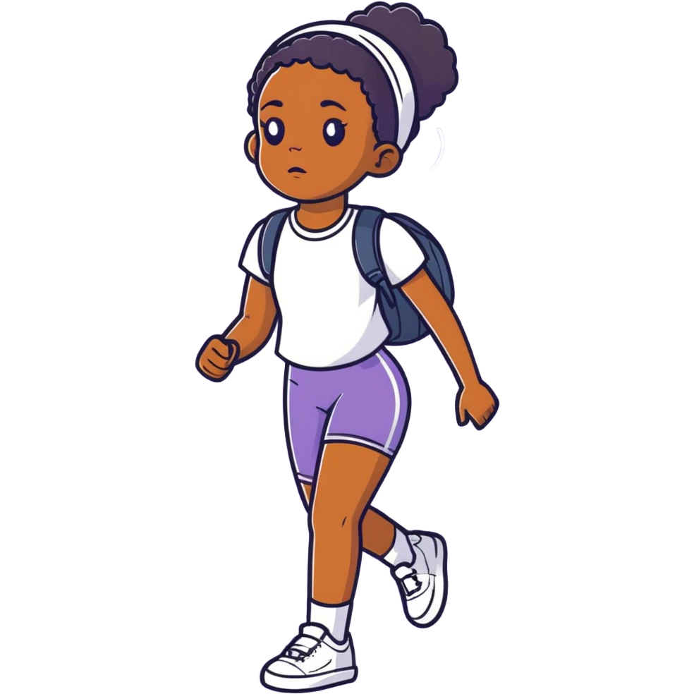 Black girl sweating emoji
