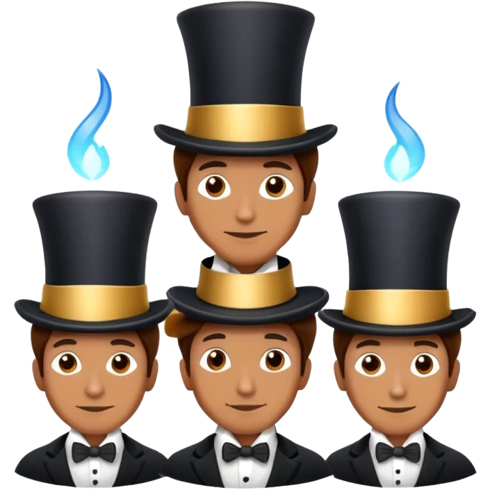one man wearing three magic top hats emoji