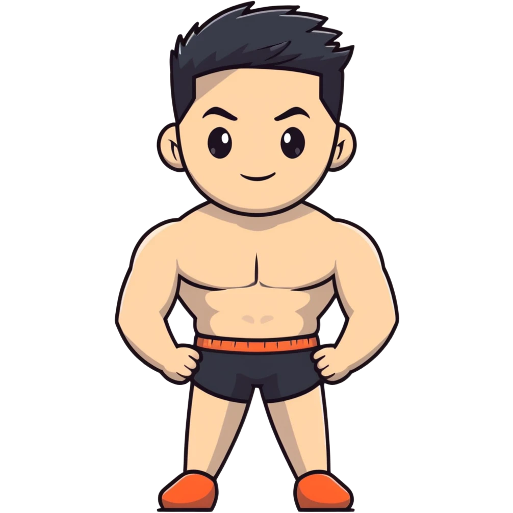 shirtless male athlete with white skin and slightly wavy black hair on top with shaved sides emoji