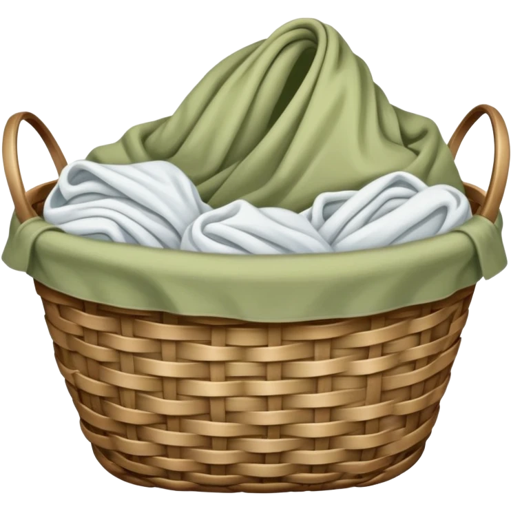 A basket of pale olive  laundry emoji