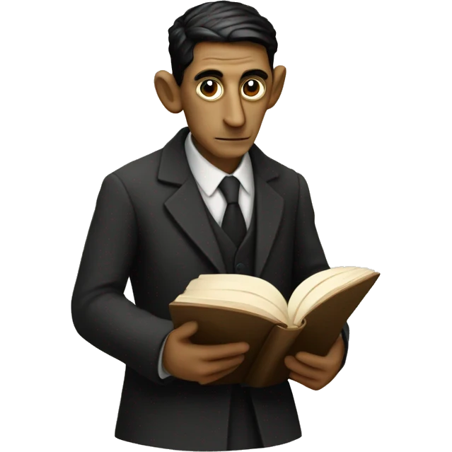 Kafka holds a book in his hands emoji