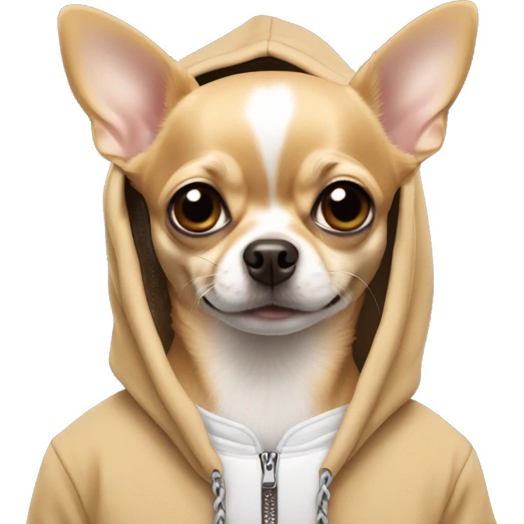 Tan chihuahua in hoodie emoji