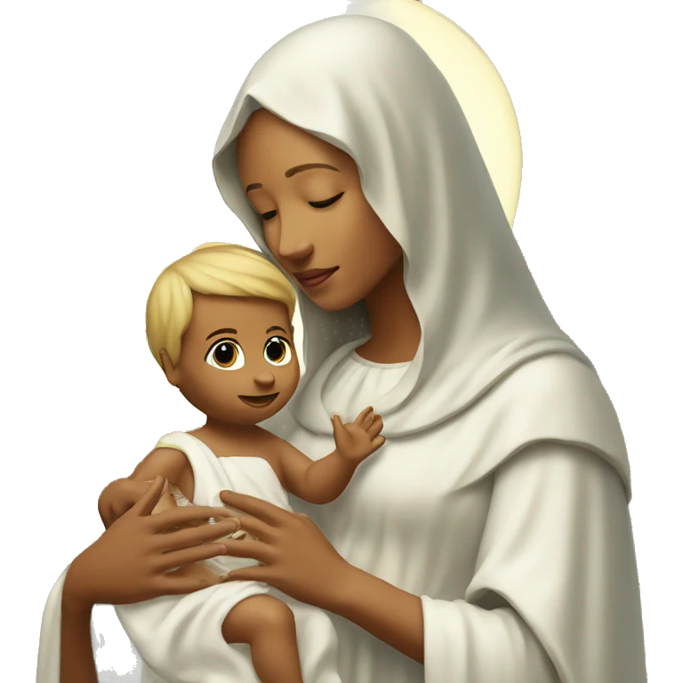 holy Mary with baby Jesus emoji