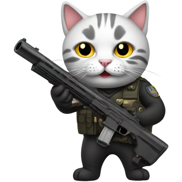 Cat with a gun emoji