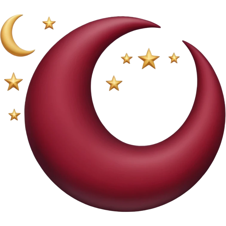 burgundy crescent moon  emoji
